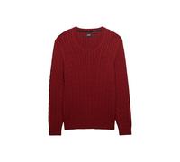 Superdry Oversized Cable V Neck Sweater Red S Women