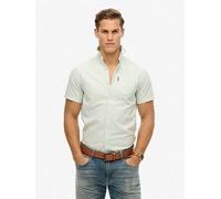 Superdry Oxford Short Sleeve Shirt - Green, Green, Size M, Men Green