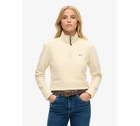 Superdry Polar Fleece Cropped Half Zip, Beige, Size 16, Women Beige