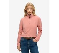 Superdry Polar Fleece Cropped Half Zip, Pink, Size 12, Women Pink