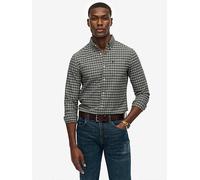 Superdry Premium Check Print Oxford Long Sleeve Shirt, Navy, Size Xl, Men Navy