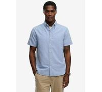 Superdry Preppy Oxford Short Sleeve Shirt, Light Blue, Size L, Men Light Blue