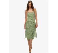 Superdry Print Button Cami Midi Dress, Green, Size 10, Women Green