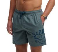 Superdry Printed Logo 16 Swim Short Briefs, Stormy Weather Blue, L