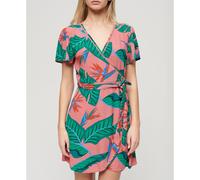 Superdry Printed Wrap Short Sleeve Short Dress Multicolor XL Women