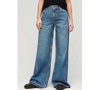Superdry Raw Hem Wide-Leg Flare Jeans Denim