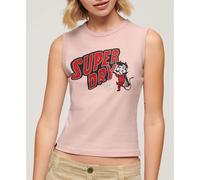 Superdry Retro Embellished Sleeveless T-shirt Pink XS Woman