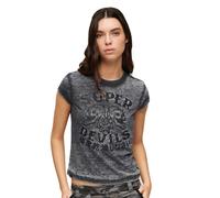 Superdry Retro Rocker Short Sleeve T-shirt Grey L Women