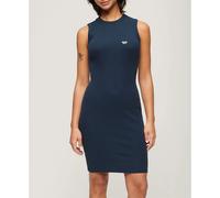 Women's mid-length ribbed dress Superdry Bleu XS