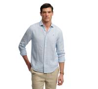 Long-sleeved linen shirt Superdry Riviera Bleu L