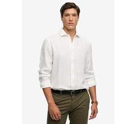 Superdry Riviera Long Sleeve Linen Shirt, White, Size S, Men White