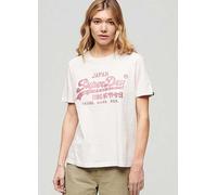 Superdry Metallic Vl Relaxed Short Sleeve T-shirt White L Woman