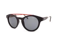 Superdry Round Sunglasses Highbrow Unisex Matte Black Red with Grey Lenses 104