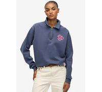Superdry SD&Co. Collared Half Zip Sweatshirt, Blue, Size 8, Women Blue