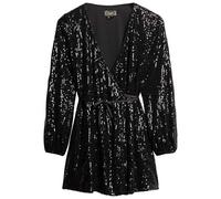 Sequin wrap mini-dress for women Superdry Black XS