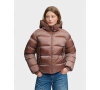 Superdry Shine Puffer hooded jacket brown women - L