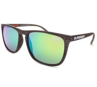 Superdry Shockwave Sunglasses Dark Mottled Grey with Green Mirrored Lenses 182