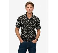 Superdry Short Sleeve Button Up Beach Shirt - Black, Black, Size S, Men Black
