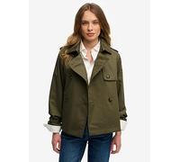 Superdry Short Trench Coat, Green, Size 10, Women Green