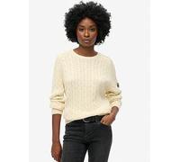 Superdry Slouchy Cable Knit Jumper, White, Size 10, Women White