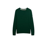Superdry Slouchy Cable Knit Sweatshirt, Dark Green, 15