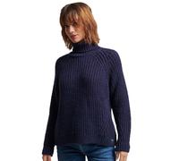 Superdry Women's Slouchy Stitch Roll Neck Knit Sweater, Navy Marl, 16