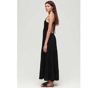 Superdry Smocked Sleeveless Long Dress Green XS Woman