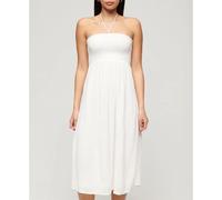 Superdry Smocked Midi Beach Long Dress White XL Women