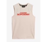 Superdry Sport Luxe Graphic Fitted Sleeveless T-shirt Beige S Women