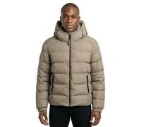 Superdry Puffer Jacket Hooded Greige Grey Beige size L
