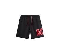 Superdry Sportswear Logo 17" Recycled Swim Shorts (UK, Alpha, S, Regular, Regular, Black)