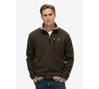 Superdry Storm Fleece Half Zip Sweat, Brown, Size 2Xl, Men Brown