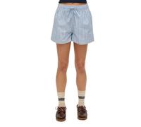 Striped organic cotton elasticated shorts for women Superdry Bleu M