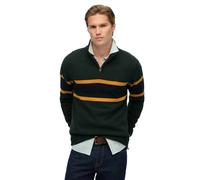 Striped trucker sweater in cotton knit Superdry Vert M