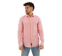 Superdry Studios Casual Linen Long Sleeve Shirt Pink L Men