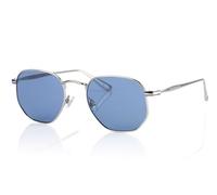 Superdry Studios Crew Sunglasses Semi Matte Silver with Blue CAT.2 Lenses 002