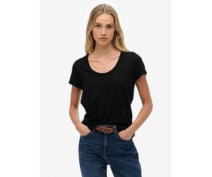 Superdry Studios Scoop Neck Tee, Black, Size 8, Women Black