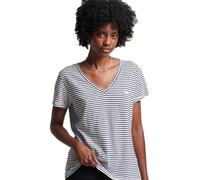 Superdry Studios Slub Embroidered Short Sleeve V Neck T-shirt Grey XS Woman