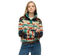Superdry Ladies Super Soft Henley Print Jumper, nava quilt print, 10