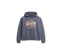 Superdry, Sweats VL Metallic Relaxed Hood, W2012437A, Mid Amp Black, 10, Woman, Child