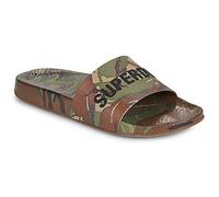 Superdry Tap-dancing Camo Print Pool Slide in Kaki 10