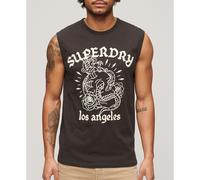 Superdry Tattoo Graphic Sleeveless T-shirt Brown S Men