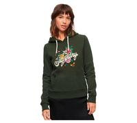 Women's tattoo script hoodie Superdry Vert XS