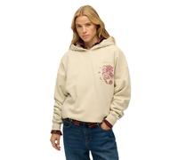 Superdry Tokyo Narrative Oversized Hoodie Beige S Woman