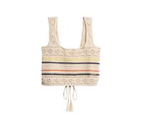 Superdry, Tops Lace Up Crochet Crop Vest, W6011982A, Buttercream Mini Stripe, 14, Woman, Child