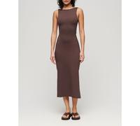 Superdry Twist Back Sleeveless Midi Dress Brown L Women
