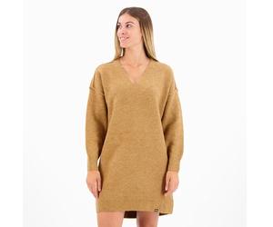 Superdry V Jumper Long Sleeve Short Dress Brown L Woman