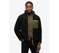 Superdry Vinage Retro Full Zip Fleece Jacket - Black, Black, Size M, Men Black
