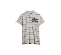 Superdry, Vintage Athletic Jersey Polo Shirt, M1110436A, Grey Stripe, L, Men