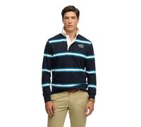 Superdry Vintage Athletic Stripe Rugby Long Sleeve Polo Blue M Man